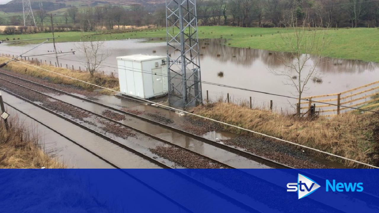 Rail line closed after flooding hits North Ayrshire
