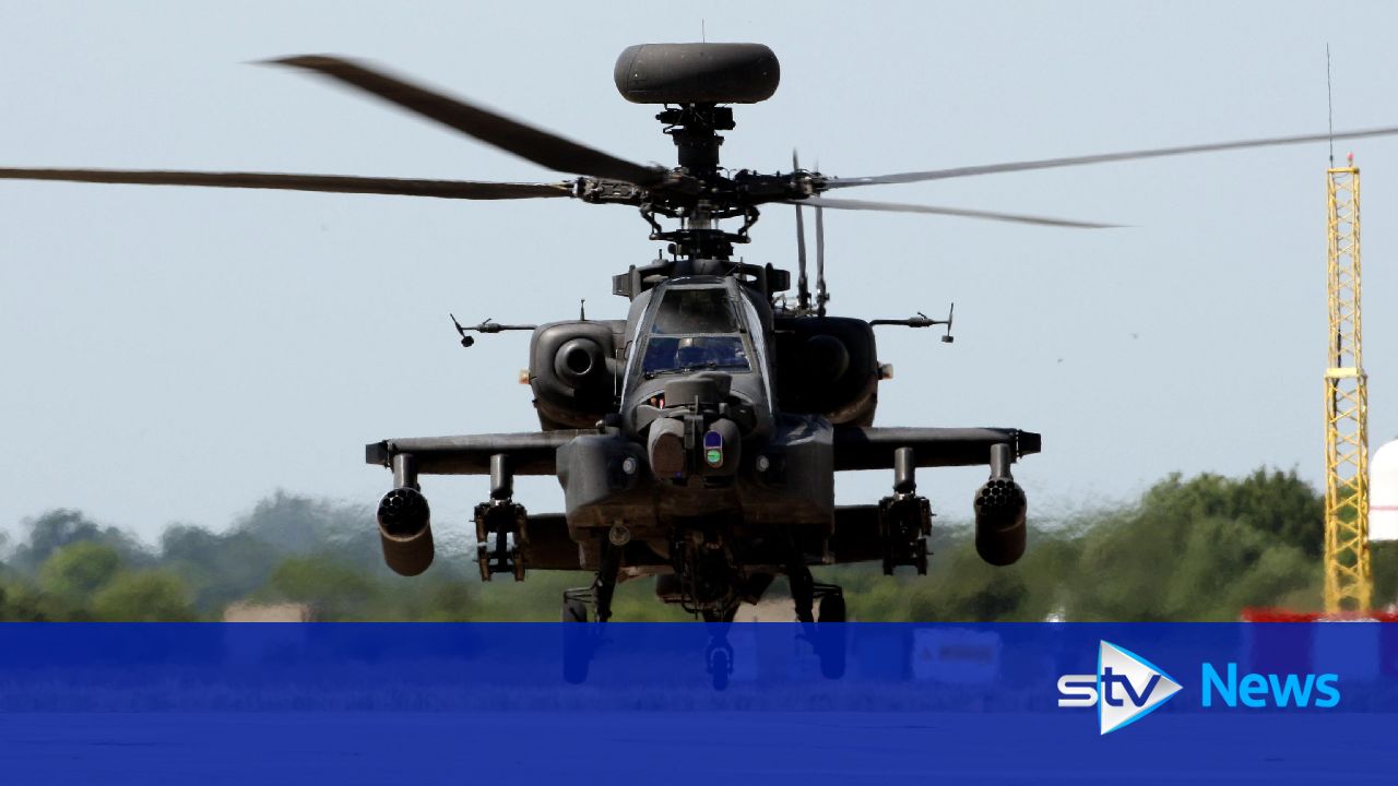 RAF Apache attack helicopters training in Highlands