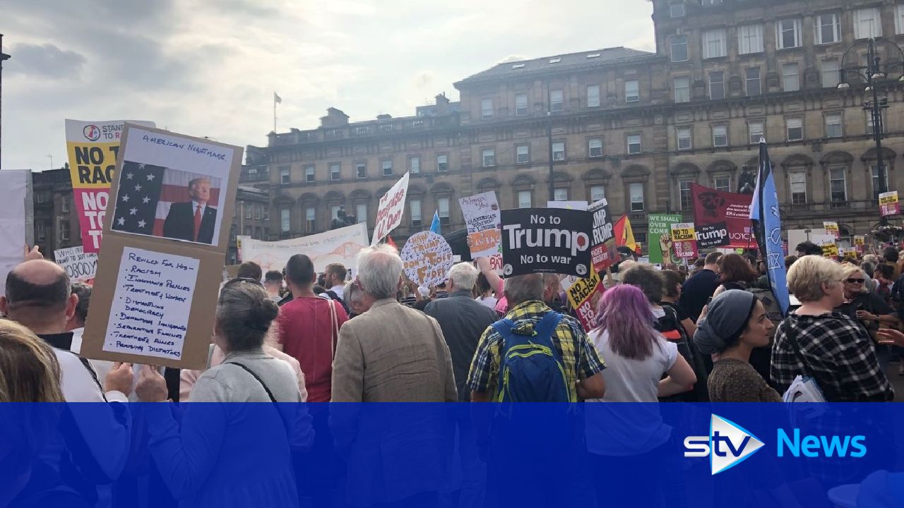 Major Protests Begin Ahead Of Trump Visit To Scotland