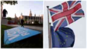 EU Referendum liveblog collage, uploaded from PA (both pics) June 24 2016