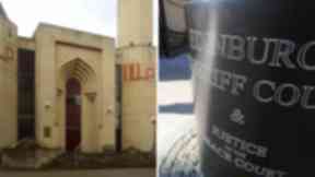 Fire-raising: Mosque door was damaged last Sunday.