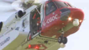 Coastguard: Search and rescue helicopter operation.