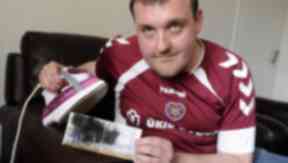 Ian Downie Hearts fan who ironed his ticket.