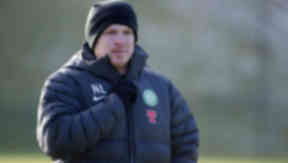 Celtic manager Neil Lennon arrives for training as he prepares his team for the visit of Hearts in the SPL.
