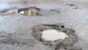 Driving danger: Water in the paving creates cracks in the road, leading to potholes.