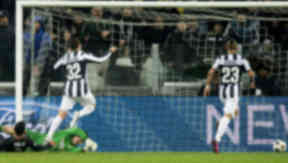 Juventus' Alessandro Matri (32) opens the scoring