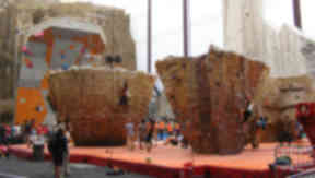 Interior shot of Edinburgh International Climbing Arena. Ratho, near Edinburgh,