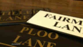 Signs for newly-named streets in Keith. STV grab.