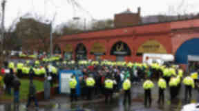 Green Brigade detained near Gallowgate in Glasgow ahead of Celtic match with Aberdeen on March 16 2013