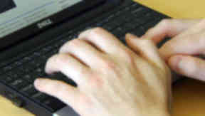 Laptop computer IT technology internet use hands only anonymous
