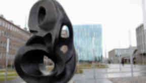 Sculpture: The 20ft tall installation was revealed at a ceremony on Monday.