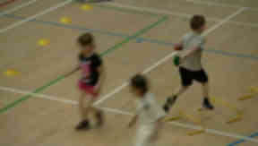 Children exercising at Aberdeen's Sports Village, to illustrate a story about lack of exercise.