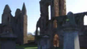 Arbroath Abbey: Stonework was vandalised with paint.