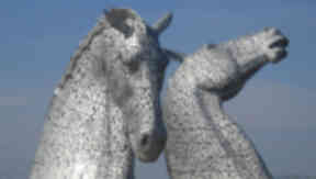 The Kelpies also feature in the piece
