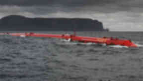 Wave power: a Pelamis prototype off Orkney