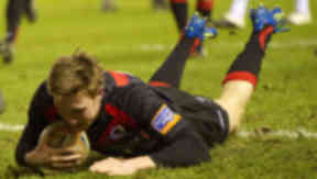 Dougie Fife goes over for the Edinburgh try but the hosts were beaten by Ospreys