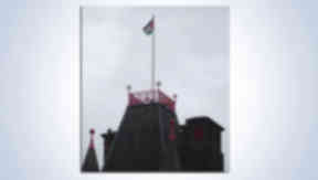 Palestinian flag over Dumbarton town hall in West Dunbartonshire.