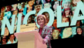 First Minister Nicola Sturgeon at Glasgow SSE Hydro SNP rally November 22 2014