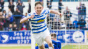 Morton's Declan McManus celebrates after scoring his side's third goal
