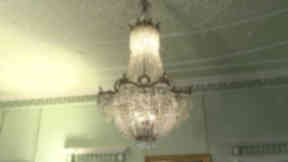 Bute House 'Nazi loot' chandelier. STV screengrab.