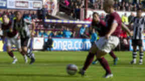 Jamie Hamill fires home the opening goal from the penalty spot