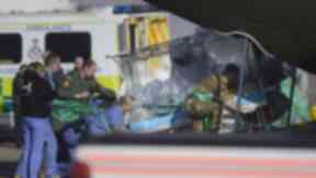 RAF flight: Taken on board RAF Hercules.