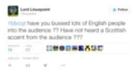 @linuspoint tweet on Question Time.