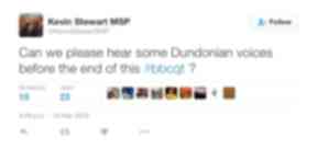 Kevin Stewart MSP tweet on Question Time