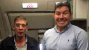 EgyptAir: Ben Innes (right) with hijacker.