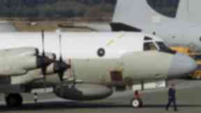A US Navy EP-3 surveillance airplane