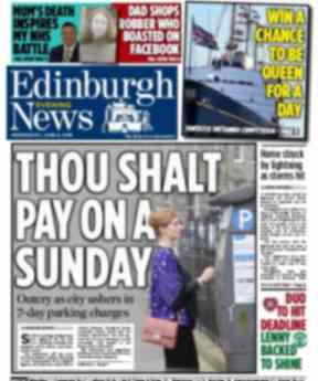 evening edinburgh scotland headlines wednesday paper front pages