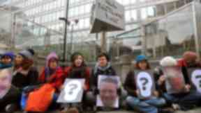 Undercover policing: Protest at Scotland yard in 2011 (file pic).