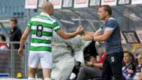 Celtic captain Scott Brown (left) with Brendan Rodgers.