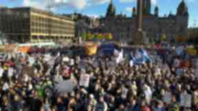 George Square: Anti-war demonstrators on October 19, 2002.