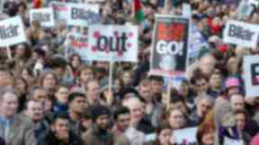 2004: Protesters mark the first anniversary of the Iraq conflict.