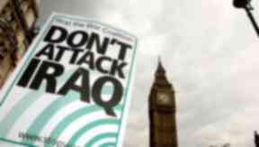 Protests: Opponents of overthrowing Saddam by military force took to the streets.
