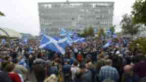 Mob mentality: Nationalists descended on BBC Scotland HQ during the independence referendum.