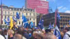 George Square: The march ended up with a rally in the iconic square.