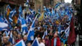 Thousands march: The route ran from Glasgow's west end to the city centre.