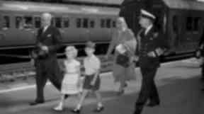 Princess Alice of Greece with Prince Charles and Princess Anne in 1955.