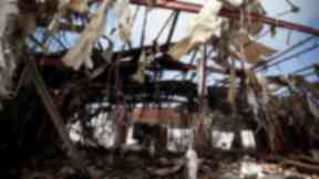 The airstrike destroyed a building that was hosting a funeral