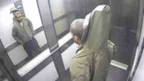 The suspect appeared to hide the Venetian blind down his trousers