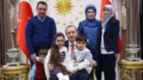 The family visited Mr Erdoğan at his Presidential Complex.