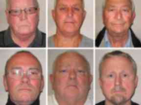 Hatton Garden raiders: (Top row left to right) John Collins, Daniel Jones, Terry Perkins, (bottom row left to right) Carl Wood, William Lincoln and Hugh Doyle.