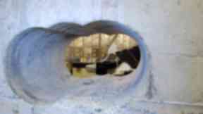 A hole in the wall of the Hatton Garden vault.