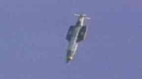 The MOAB is seen falling in the 2003 tests, which were held at the Eglin airforce base in Florida.
