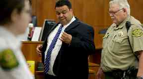 Keith Vallejo leaves the courtroom after being found guilty in March.