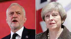 Ratings: Voters were asked how they rated Corbyn and May.