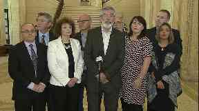 The Sinn Féin leader confirmed the party's 'magnificent seven' new MPs would not take up seats in Westminster.