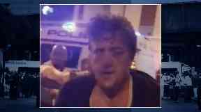 Osborne with police at the scene.